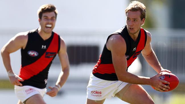 Zach Merrett and Darcy Parish have helped propel the Bombers into the finals. Picture: Michael Klein