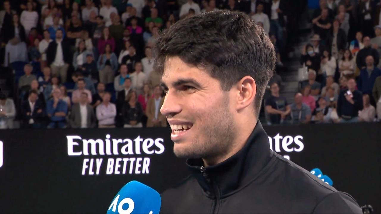 Carlos Alcaraz squirms at Jim Courier question after big Australian Open win