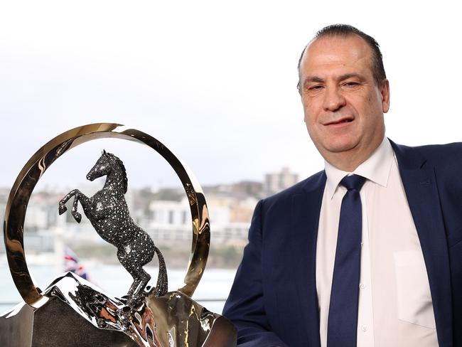 Peter V'landys AM pictured at North Bondi Surf Life Saving Club for the barrier draw of the 2021 Everest horse race which will be held at Royal Randwick in Sydney this weekend.Picture: Richard Dobson