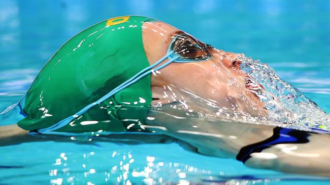 Mollie O'Callaghan during the backstroke at the world juniors. (Photo by Ian MacNicol/Getty Images)