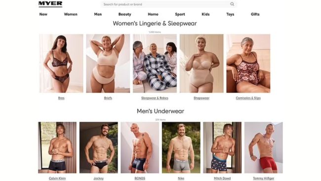 Myer underwear campaign accused of being offensive and divides shoppers