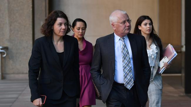 Barrister Sue Chrysanthou SC (left) and barrister Brett Walker SC (2nd right) arrive at the NSW Supreme Court in Sydney in Sydney. Picture: NCA NewsWire/Joel Carrett