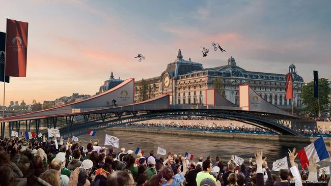 An illustration by the Paris Olympic Committee of the planned opening ceremony on the River Seine. Picture: Florian Hulleu/AFP