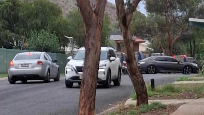 Northern Territory police responding a home invasion on Bokhara St, Larapinta, Alice Springs, Wednesday December 11 2024, where police allege a two-month-old baby and their mother were assaulted by two youths. Picture: Action for Alice