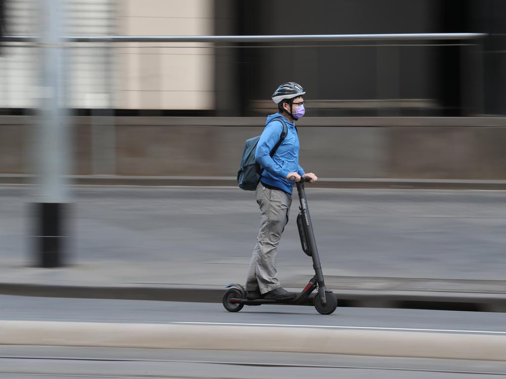 Scooter users are competing with a big increase in traffic. Picture: NCA NewsWire/ David Crosling