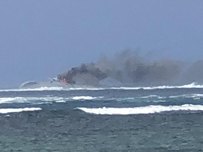 The ship ran aground while it was conducting a reef survey. Picture: X @pooliecoast