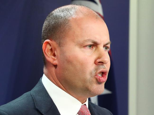 26/7/19: Treasurer Josh Frydenberg and Communications minister, Paul Fletcher discuss the release of the ACCC report into Google and Facebook today in Sydney. John Feder/The Australian.