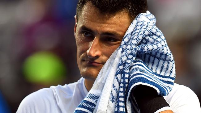 Bernard Tomic is clearly burned out after becoming a professional player at just 16. Picture: AAP