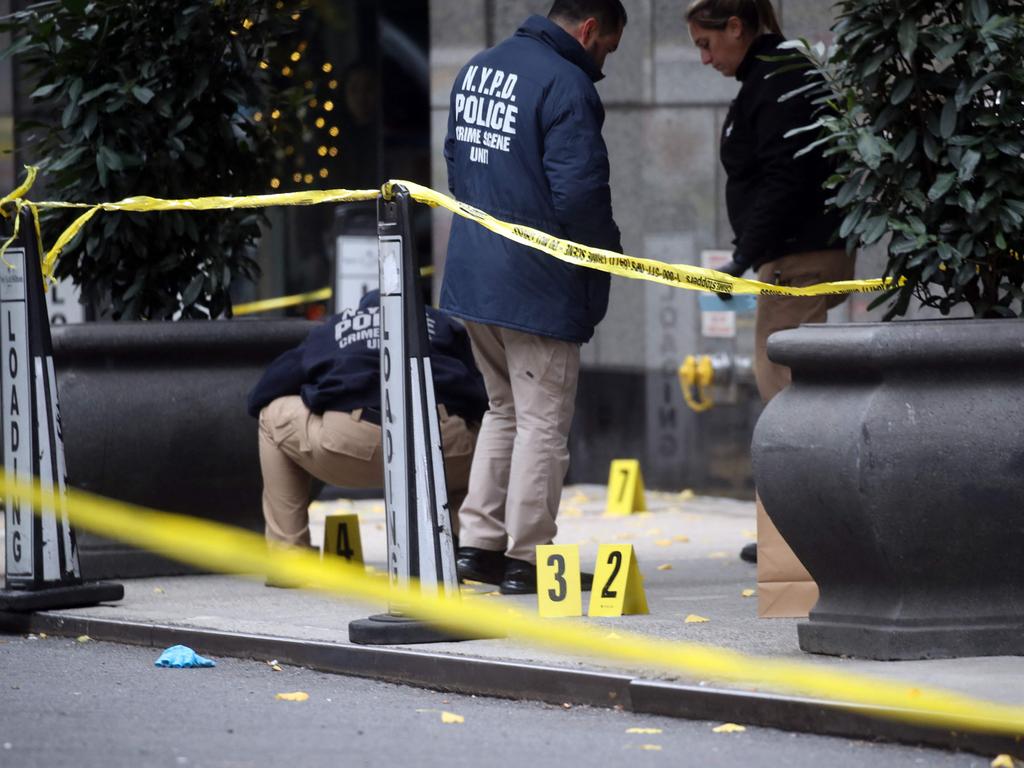 Police at the crime scene. Picture: Spencer Platt/Getty Images/AFP