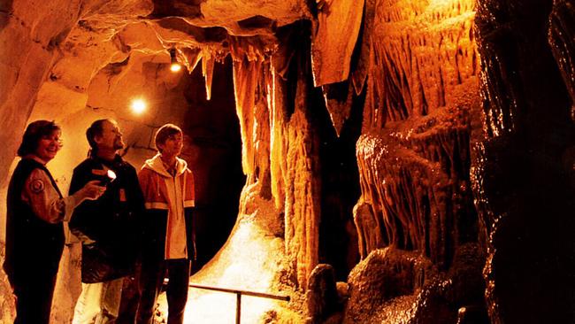 Tourists inside Princess Margaret Rose Caves.