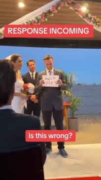 Groom slammed for "humiliating" wedding prank