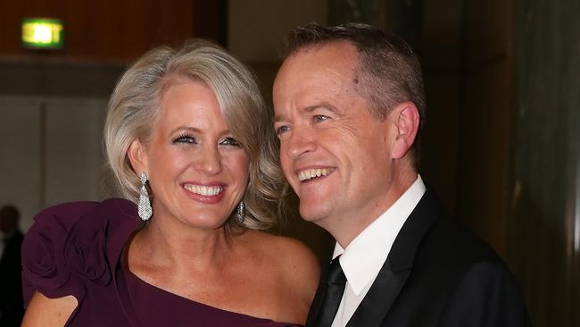 The radio duo joked that the Opposition Leader was “punching above his weight” with wife Chloe. Picture: Ray Strange