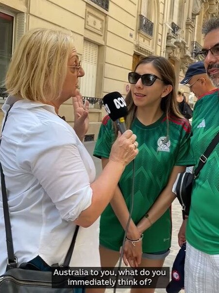 Sonya Feldhoff interviewing fans on the streets of Paris. Picture: Instagram / ABC