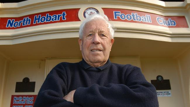 John Leedham when he was president of the North Hobart Football Club.