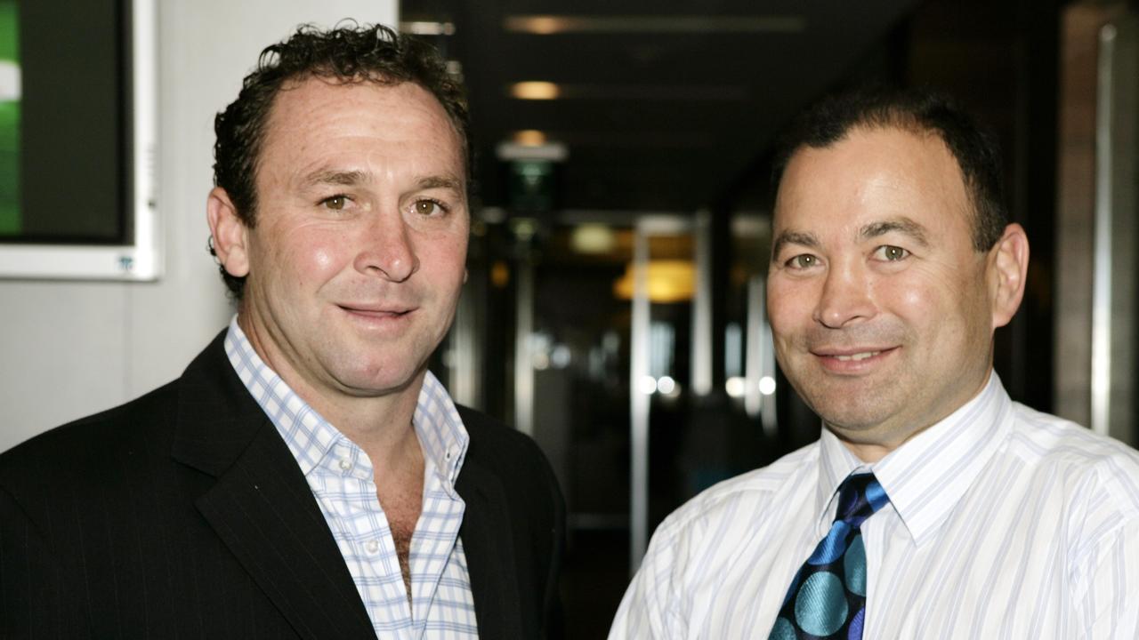 Ricky Stuart and Eddie Jones at Randwick Rugby Club in 2006.