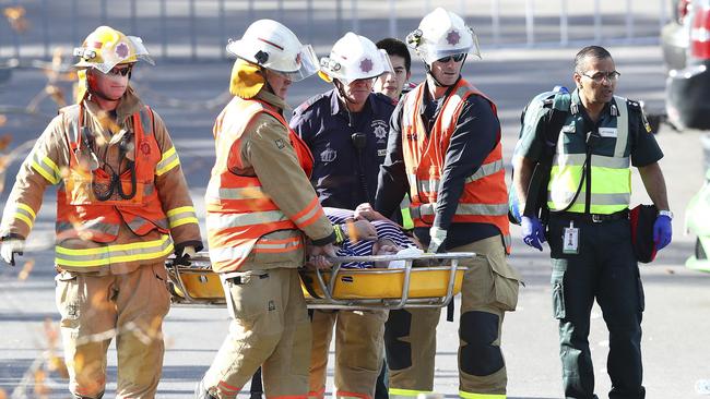 Emergency Services response exercise at Adelaide Oval recently. Picture Sarah Reed