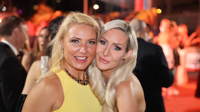 Michelle Massey and Anikka Braida at the Supercars GC500 Party Under Palms on Pit Lane for Gold Coast at Large. Picture, Portia Large.