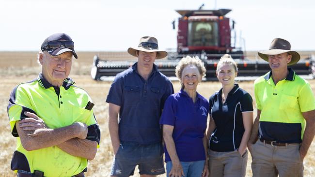 Rob Allen with his grandson Harry, wife Judy, granddaughter Claire and son Greg. Picture: Zoe Phillips