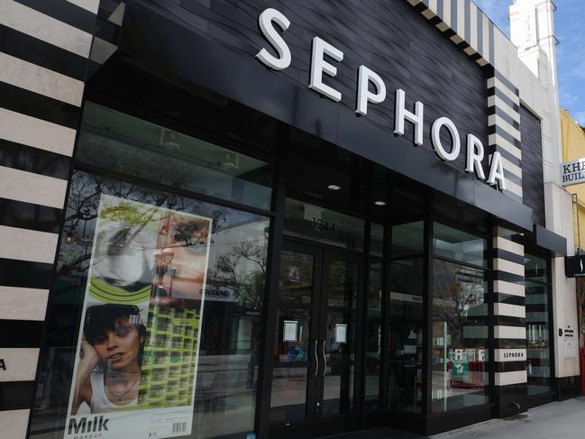 Sephora stores in the US, including this location in Santa Monica, California, have shut in response to the COVID-19 pandemic. Picture: AFP