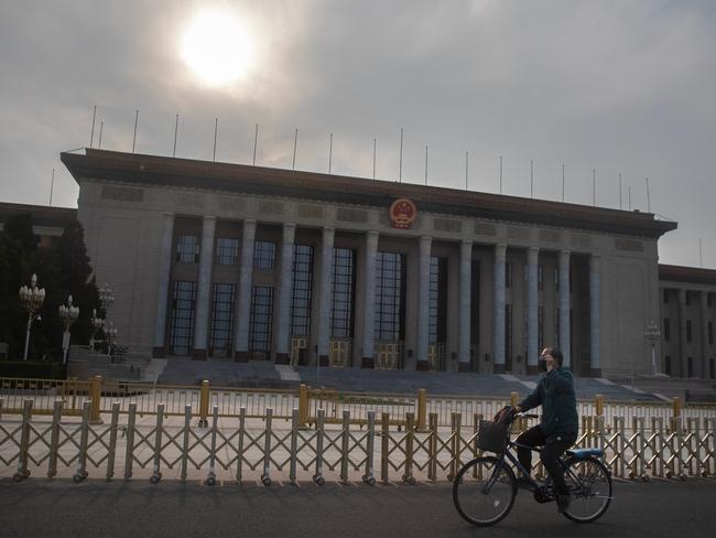 The Great Hall of the People in Beijing, where the national legislature session will be held next month May. Picture: AP