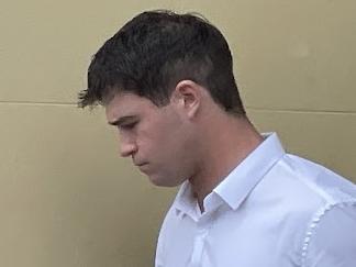 Ethan Tomas Cocco (Coco alternate spelling) on right leaving Mackay Magistrates Court on February 3, 2025. He has been charged with the rape and sexual assault of a woman in January, 2025. Picture: Fergus Greg