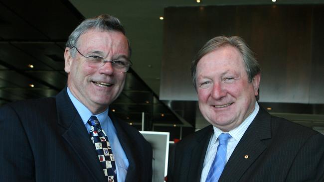 Francis Bourke and Kevin Sheedy. Bourke is a great of Richmond who comes from Shepparton. Picture: Peter Ward