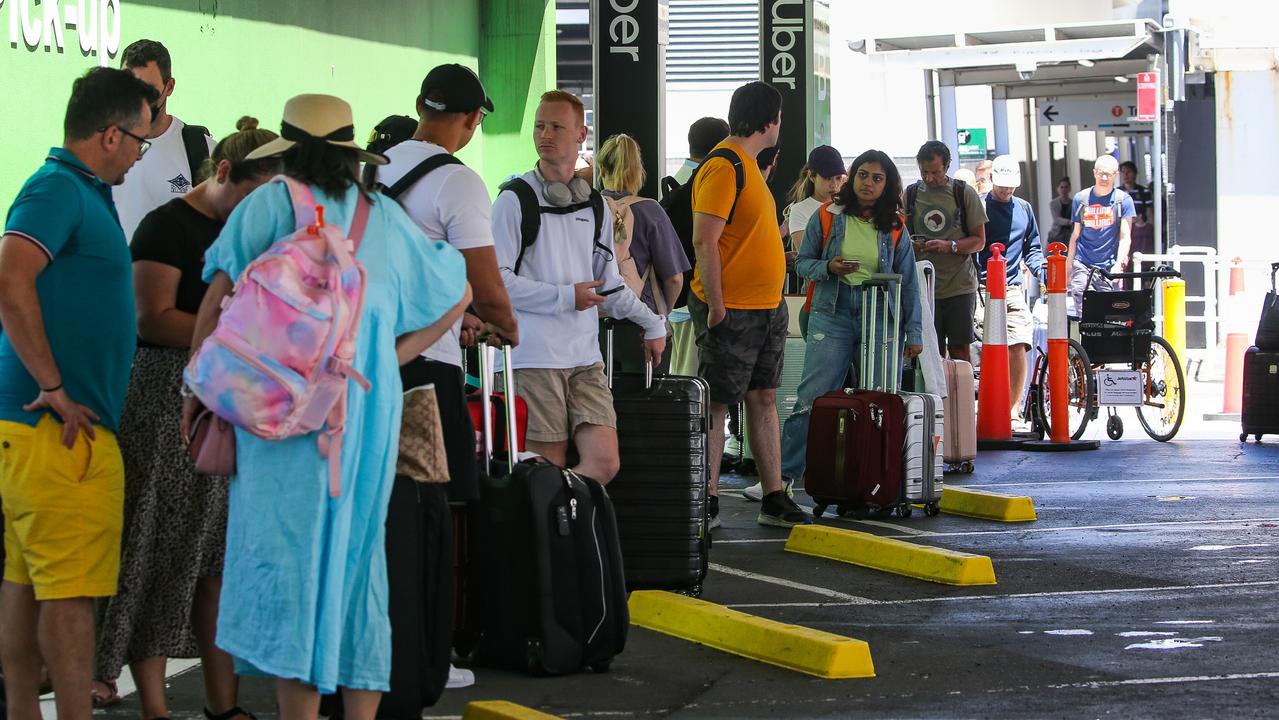 Despite the busy queues, a Sydney Airport spokeswoman said 95 per cent of passengers were clearing security within 10 minutes. Picture: NCA Newswire / Gaye Gerard