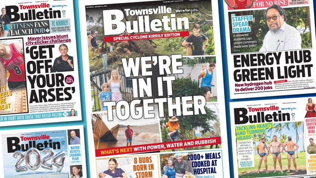 Some of the Townsville Bulletin front pages from the month of January.