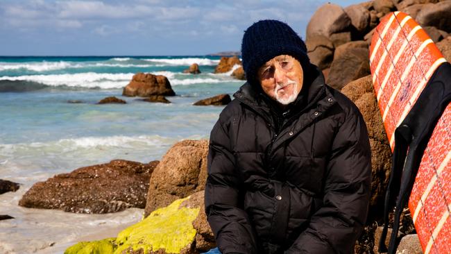 Cancer patient Kiwi White at Sleaford Bay. He has been using medicinal cannabis for pain — but has found it impossible to get through legal channels as his GP is not licensed to prescribe it. Picture: Robert Langford