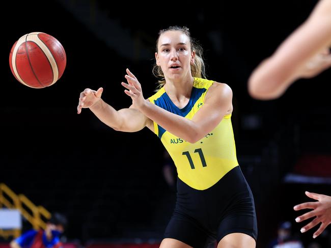 Alanna Smith in action during her first Olympics at Tokyo. Picture: Adam Head