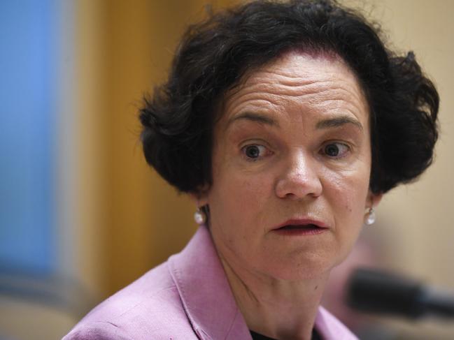 Secretary of the Department of Social Services Kathryn Campbell speaks at a Senate Estimates hearing at Parliament House in Canberra, Thursday, March 5, 2020. (AAP Image/Lukas Coch) NO ARCHIVING