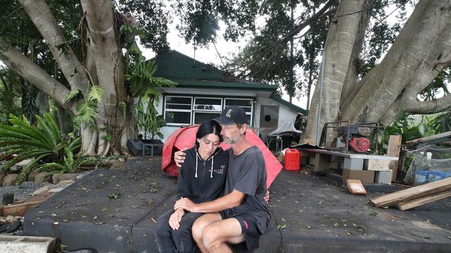 Kriedeman Rd at Guanaba was unrecognizable after storms then floods tore through the area. Lauren and Michael Buljan devastated after storms then floods tore through their property. Picture Glenn Hampson