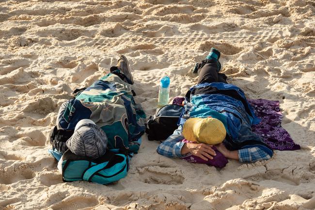 A new years hangover is waiting for some on Bondi Beach this morning. Picture: Monique Harmer