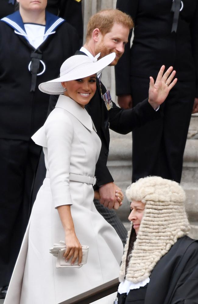 Prince Harry, Duke of Sussex, and Meghan, Duchess of Sussex arrive. Picture: Getty