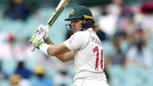 Australia's Will Pucovski scored a half century on debut for Australia against India at the SCG last summer Picture: Phil Hillyard