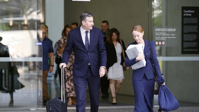 Counsel for media entities Rob Anderson KC and Jessica Goldie at the Brisbane Supreme Court. Picture: NCA NewsWire/Tertius Pickard