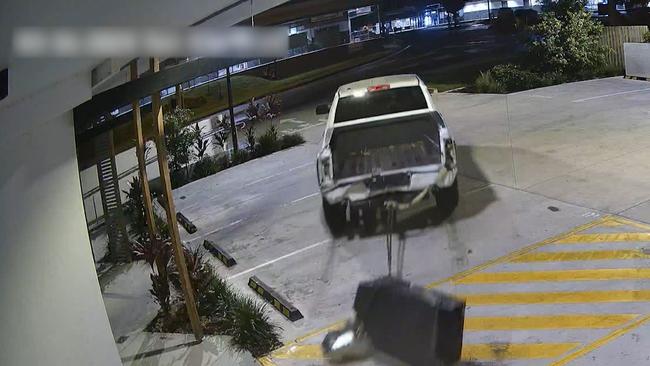 Photos of a ute involved in a ram raid at Upper Coomera. Picture: Queensland Police