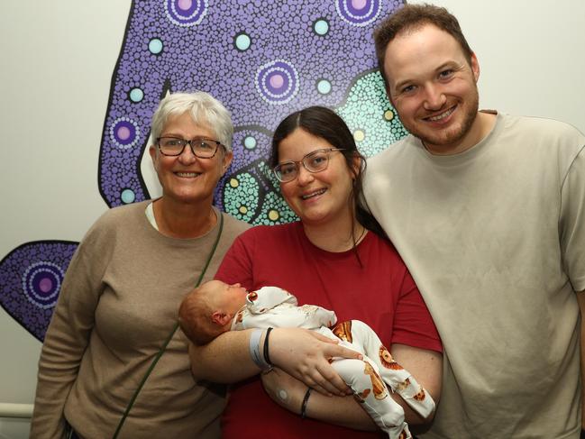 Jack Wilson, parents Megan Lee and Chris Wilson of Leopold. Born 20.3.25 weighing 3800g. Pictured with grandmother Jan Copland. Picture: Alison Wynd