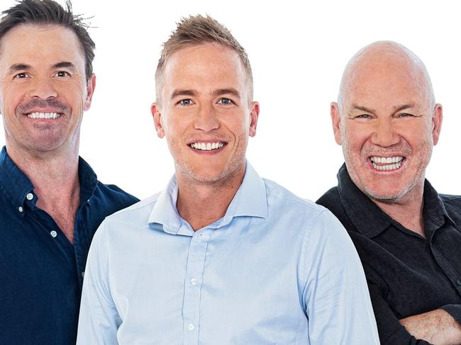 Triple M Rush Hour hosts Andrew Jarman, Bernie Vince and Greg Blewett. Pic: Triple M