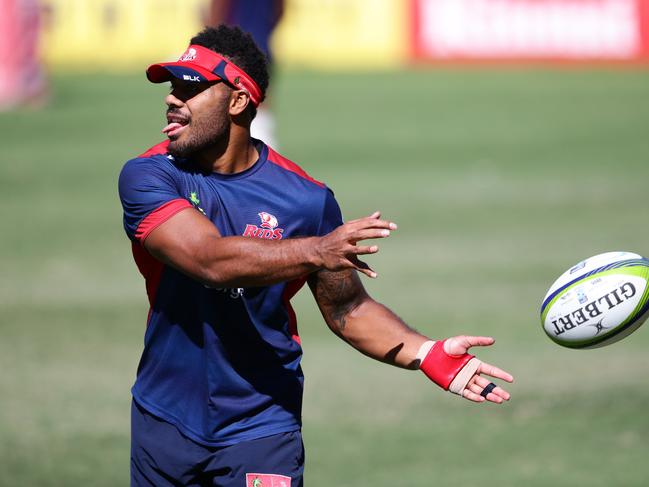 Samu Kerevi at Reds training. Pic Darren England.