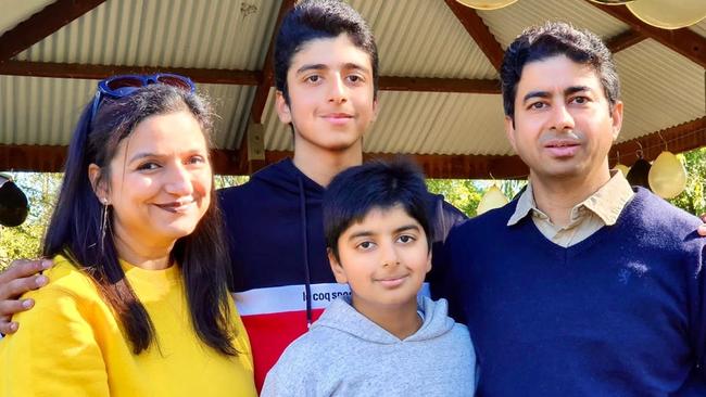 Neeraj Sikka and his family are desperate for answers about what is happening with their half built home in North Kellyville. Picture: Supplied