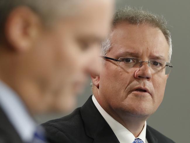 Treasurer Scott Morrison announced the final budget outcome for 2016/17 was a deficit of $33.2 billion and an improvement on its May forecast. Picture: AAP