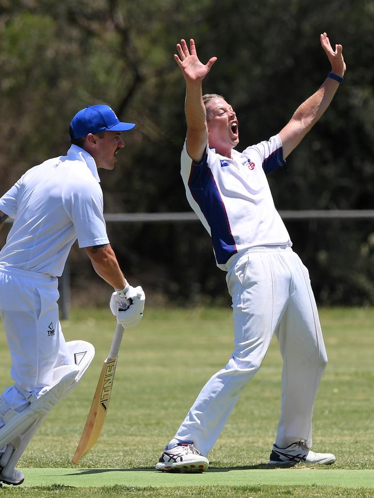 DVCA - Banyule’&#149;s Michael Hannan appeals for a wicket. Picture: Andy Brownbill