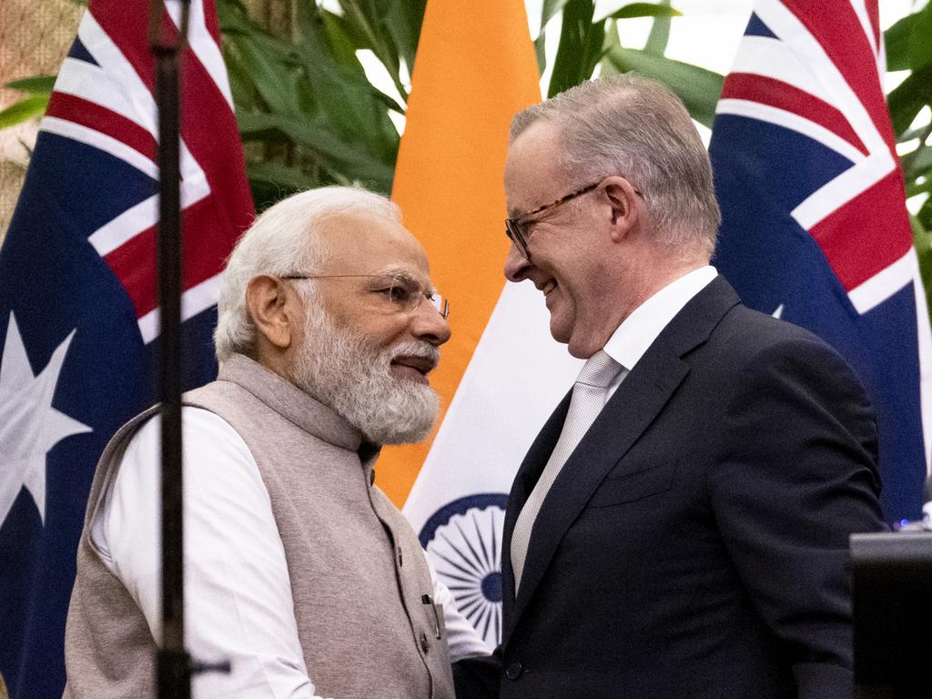 Anthony Albanese and Narendra Modi. Picture: Janie Barrett/NCA NewsWire