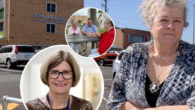 Complaints have been coming forward after long-time Bundaberg patient advocate Beryl Crosby called for the WBHHS CEO Debbie Carroll (left inset) and board to be sacked. Right inset: Rhonda Hudson shares her concerns with Ms Crosby and Burnett MP Stephen Bennett.