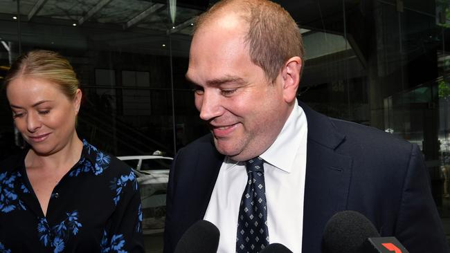 Jamie Clements leaves during a break at the NSW Independent Commission Against Corruption public inquiry. Picture: AAP