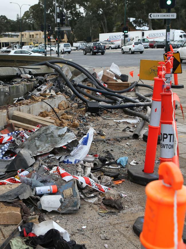 The scene of the fatal accident at the base of the South Eastern freeway in 2014, Picture: Tait Schmaal.