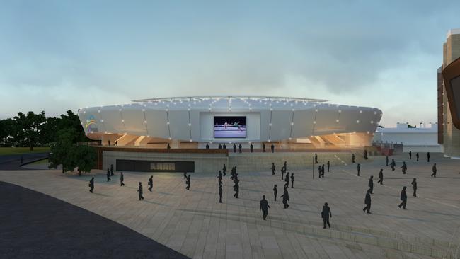 An artist’s impression of the proposed redevelopment of Memorial Drive centre court.