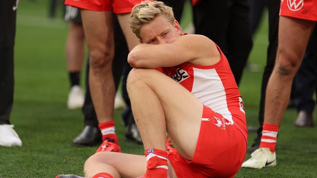 Isaac Heeney of the Swans. Photo by Robert Cianflone/AFL Photos via Getty Images.