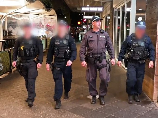 Police on patrol in the eastern suburbs on Wednesday night.